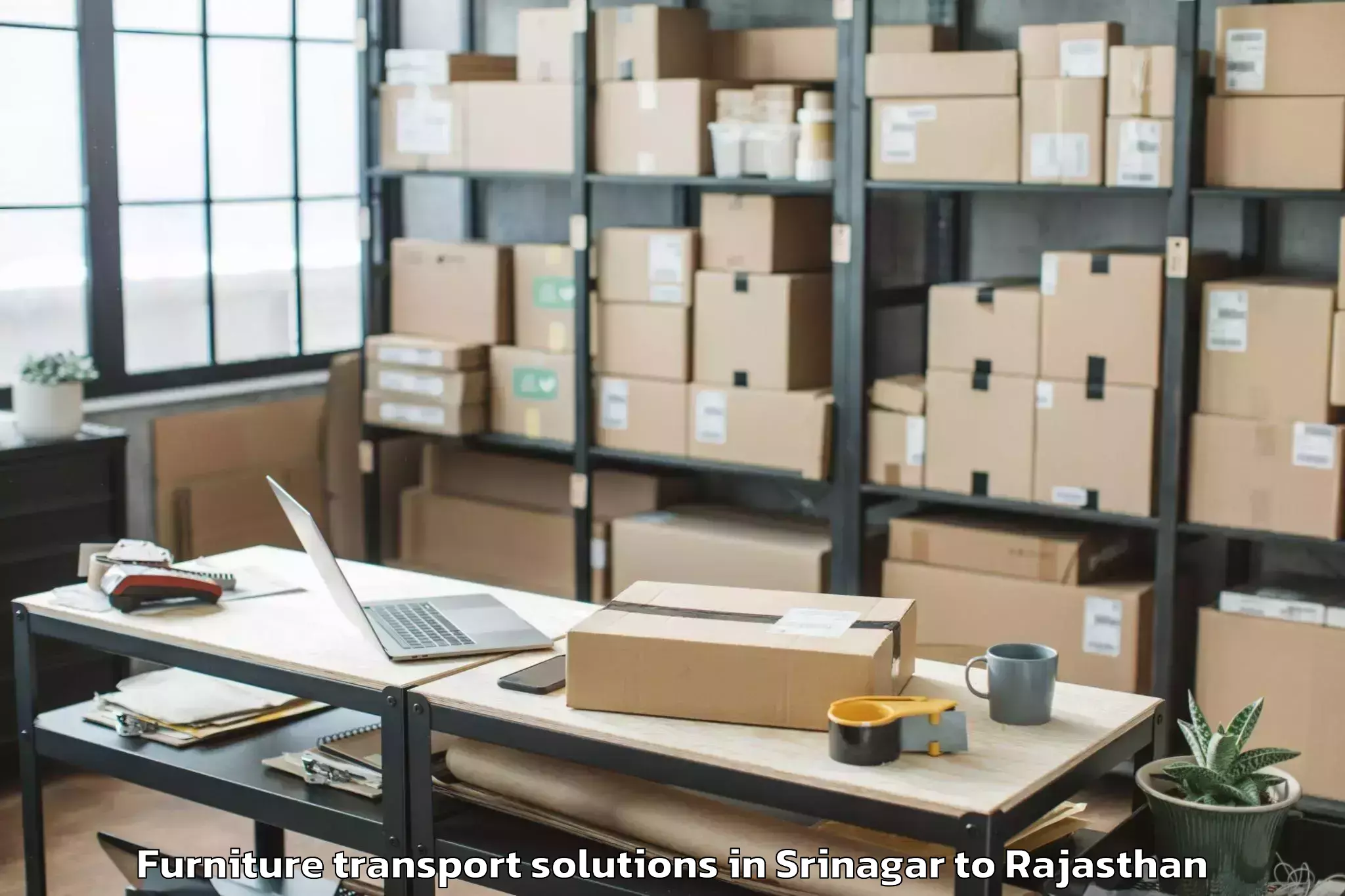 Reliable Srinagar to Arnod Furniture Transport Solutions